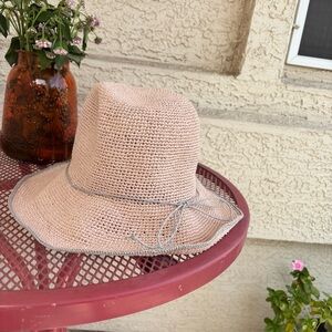 Neutral Straw Sun Hat with Bow Trim - Women's Accessories